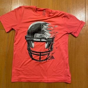 Adidas Red Tee with Helmet Graphic